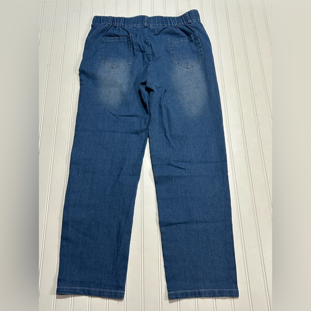 Pull On Elastic Denim Joggers With Pockets size Large - Picture 5 of 6
